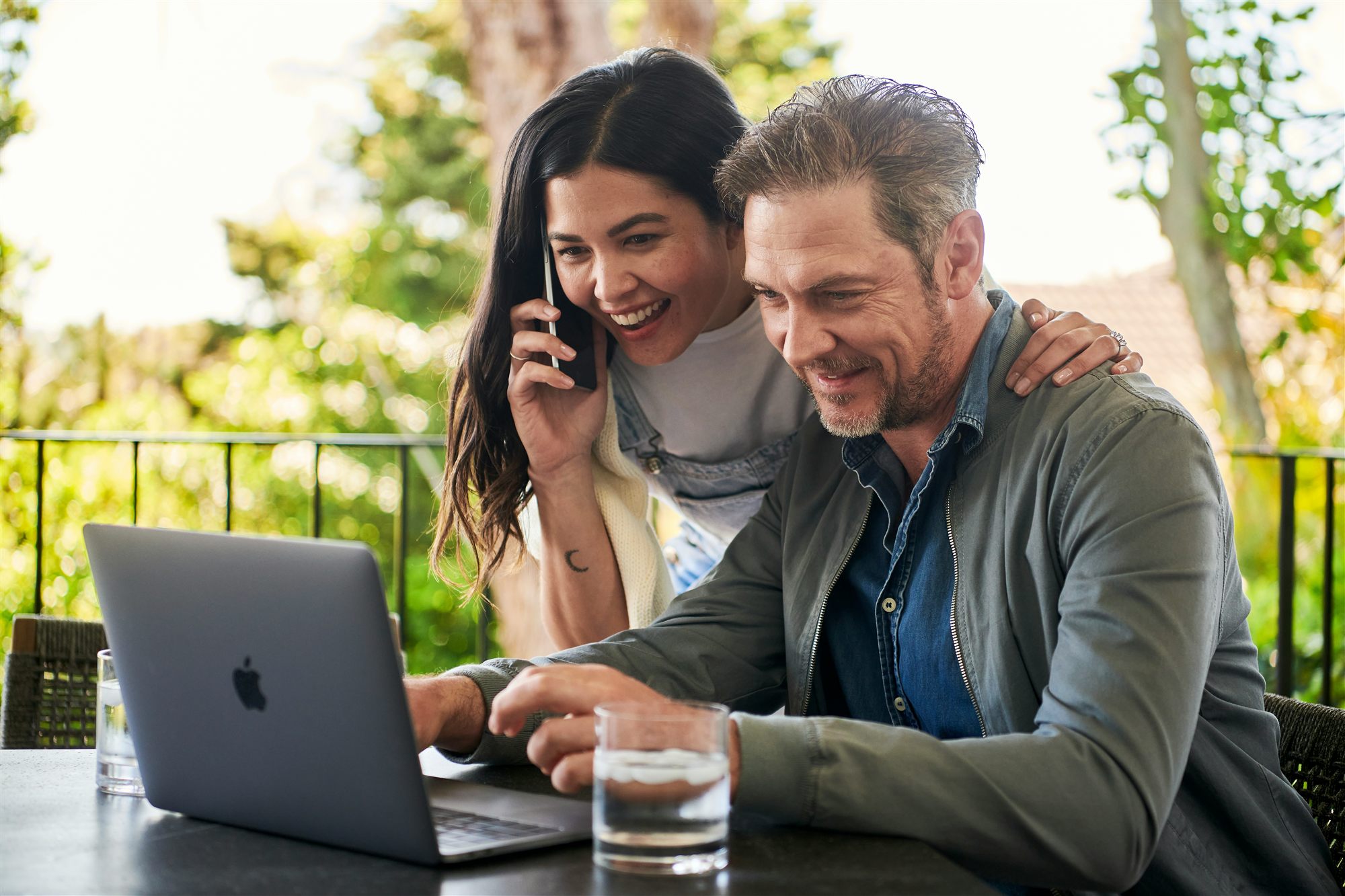 Couple reviewing listings together