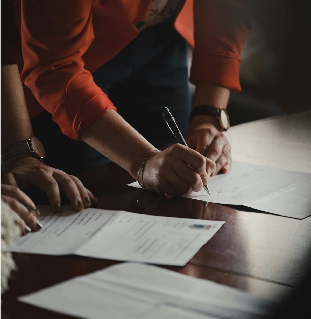 Signing negotiation paperwork